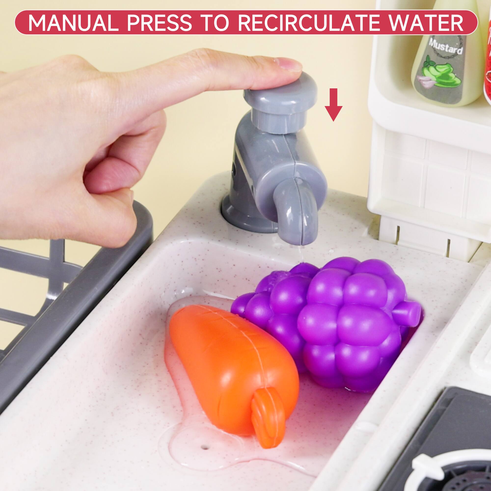 MANUAL PRESS TO RECIRCULATE WATER