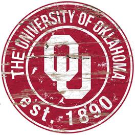 Fan Creations - Oklahoma Sooners 23.5" Distressed Round Sign - Multicolor