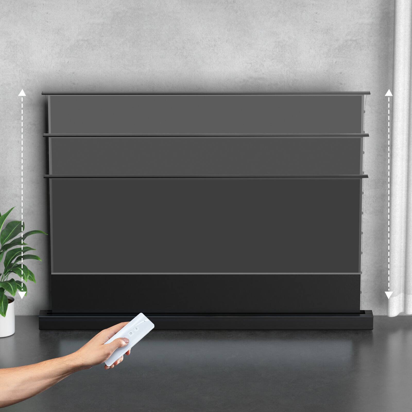 Alt View 39. AWOL Vision - ALR-F210C 100" Motorized Floor Rising ALR Ultra Short Throw Projector Screen, 4K/8K 3D - Black.