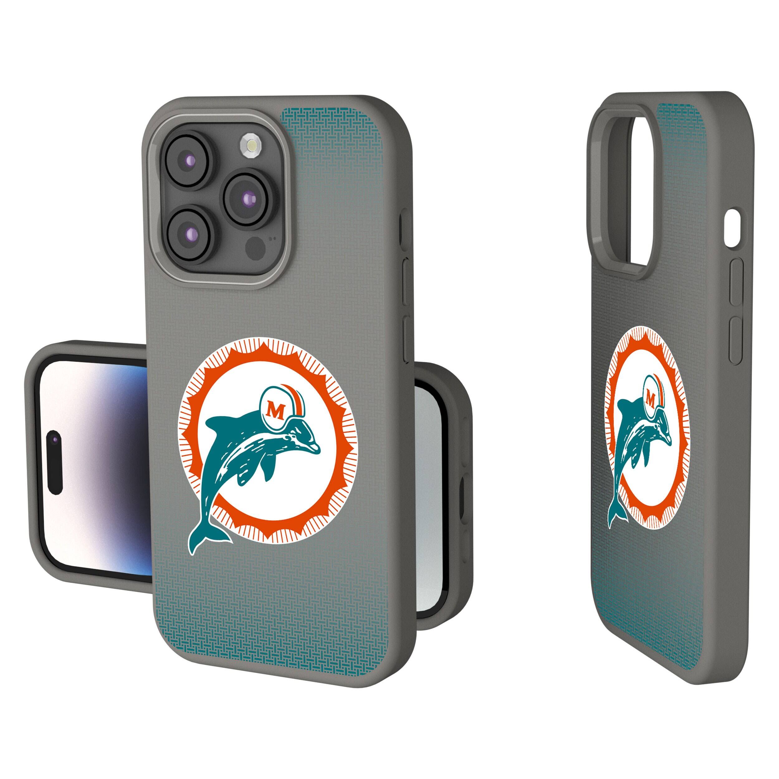 Keyscaper - NFL - Miami Dolphins Linen Logo iPhone Soft Touch Case - 14 - Gray