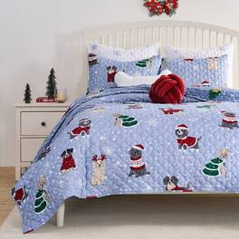 BreeBe - Winter Whiskers Quilt Set - 2 Piece Twin/XL - Blue