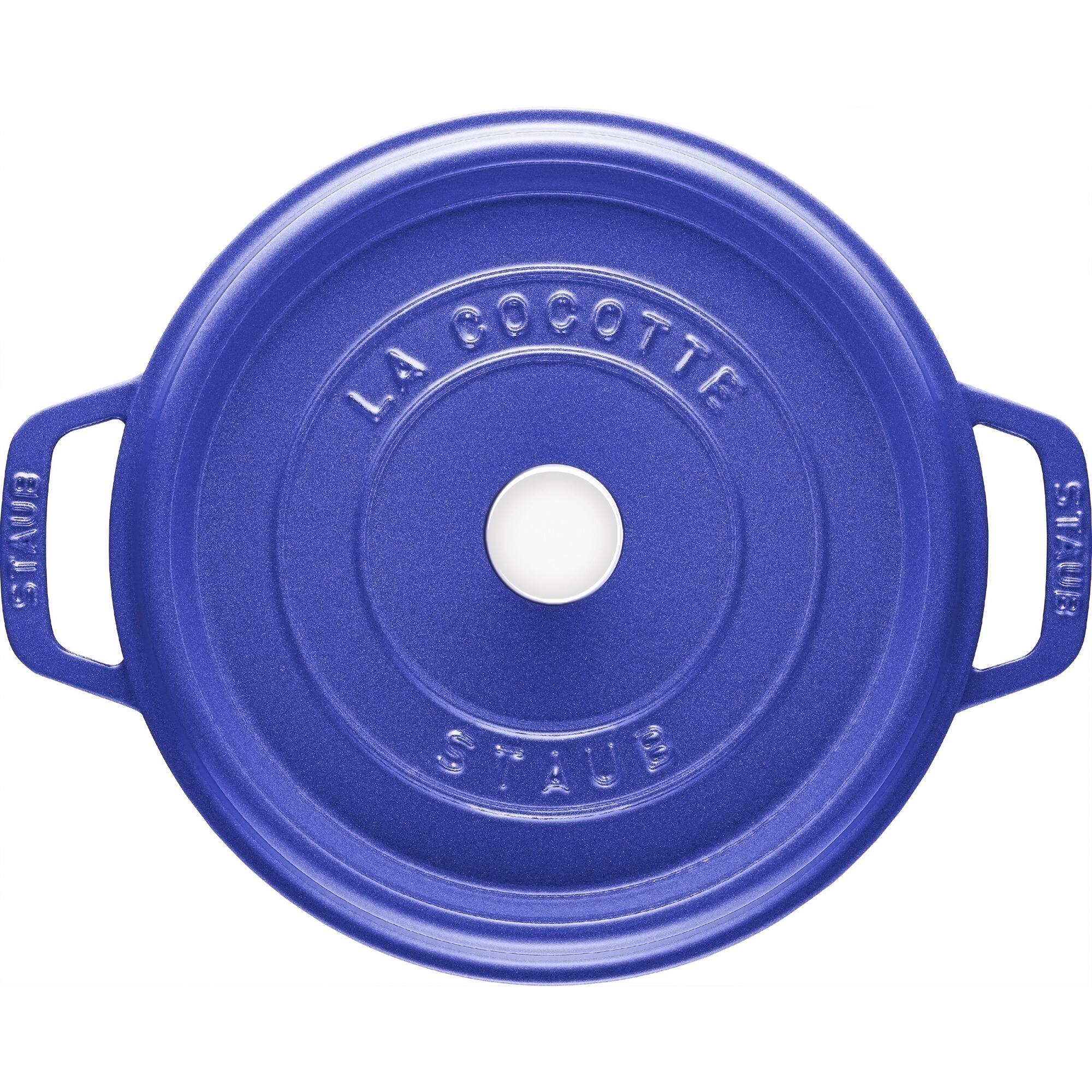 Staub Cast Iron Round Dutch Oven, Made in France, 4 qt Blueberry