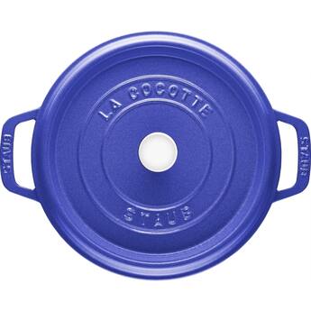 Staub Cast Iron Round Dutch Oven, Made in France, 4 qt Blueberry Staub Cast Iron Round Dutch Oven, Made in France, 4 qt Blueberry