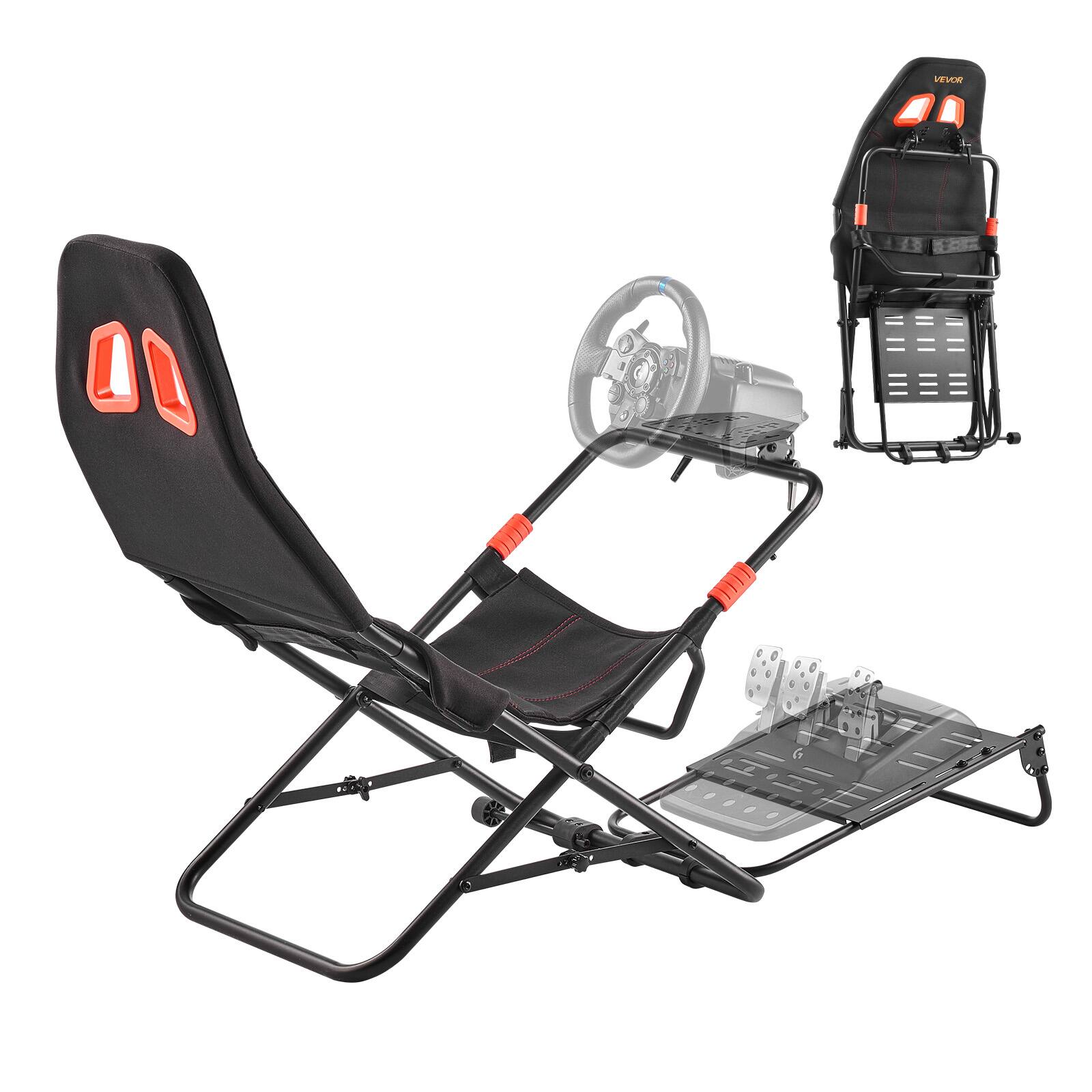 Alt View 5. VEVOR - Portable Racing Wheel Stand, Foldable & Adjustable Steering Sim Wheel Stand, 18.5 in Seat Inner Width - Black.