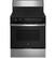 Front. GE - 5 Cu. Ft. Freestanding Electric Range with Self-Cleaning and Dual-Element Bake - Stainles Steel/Black.