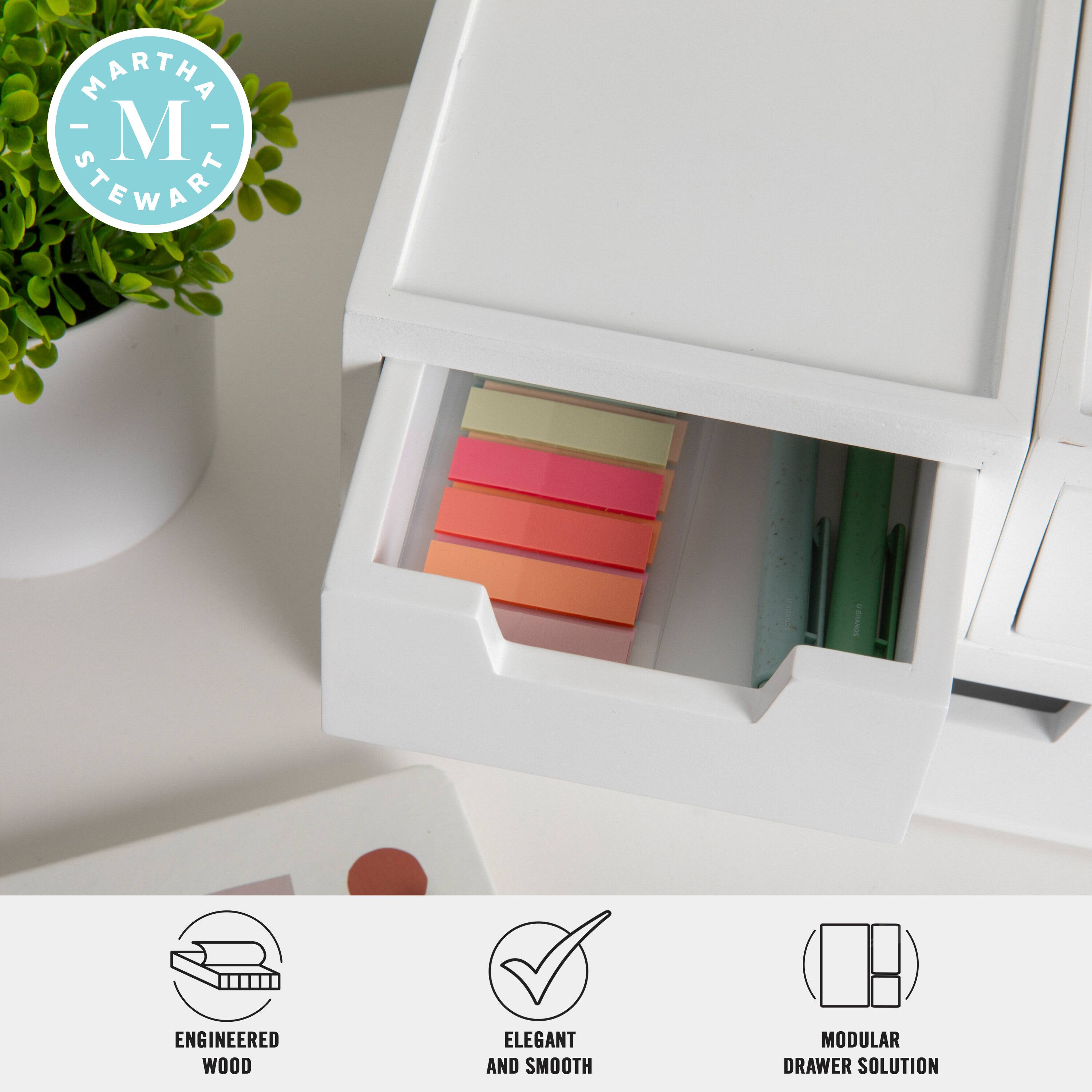 Martha Stewart | Engineered Wood | Elegant and Smooth | Modular Drawer Solution