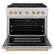 Angle. ZLINE - 36 in. Wide 6 Burner Autograph Paramount Satin Steel Gas Range with Bronze Accents (SGRSZ-36-CB) - Stainless Steel.