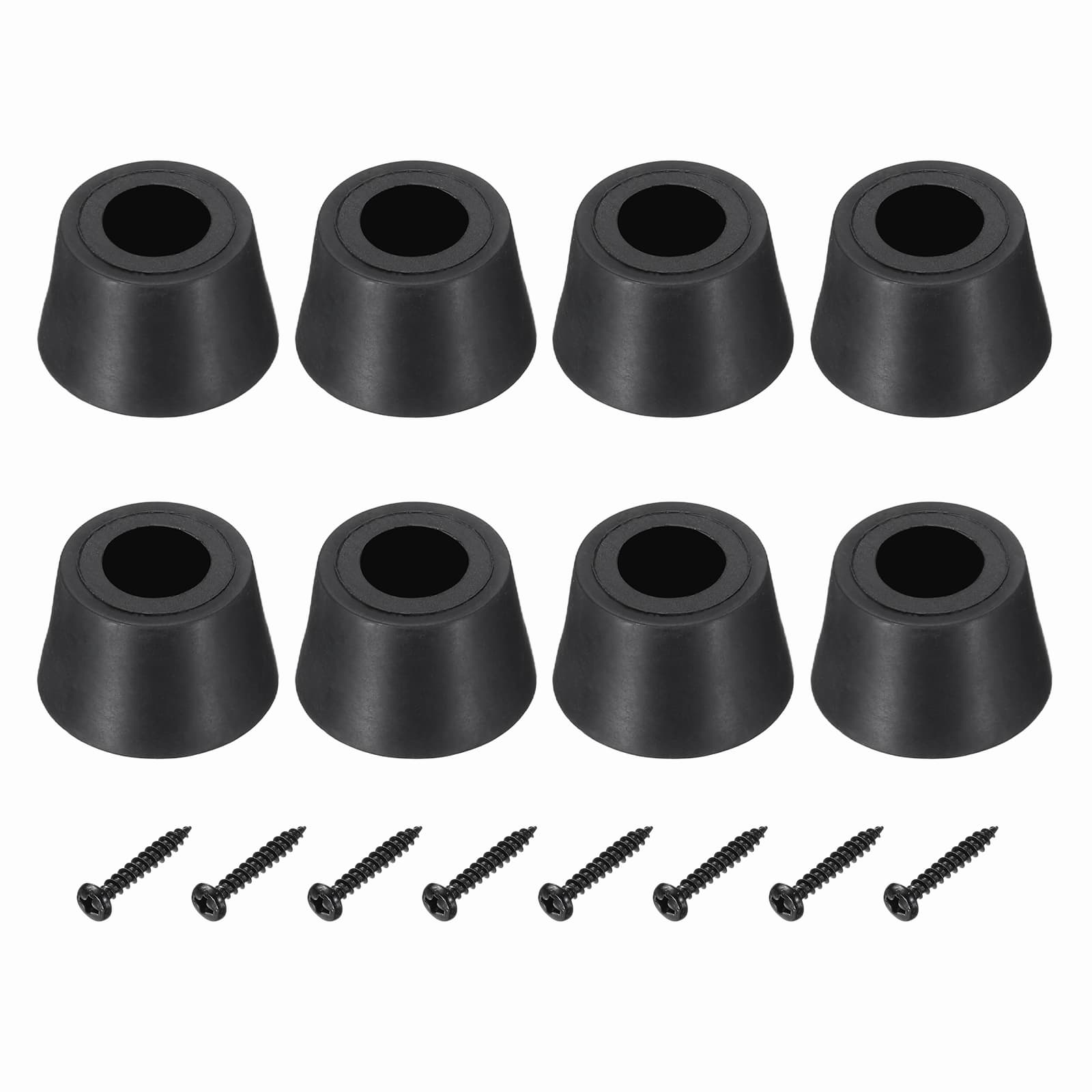 Unique Bargains - Rubber Speaker Isolation Feet, 0.91" Anti-Vibration Pad with Screws for Electronics Speaker Guitar 8pcs - Black