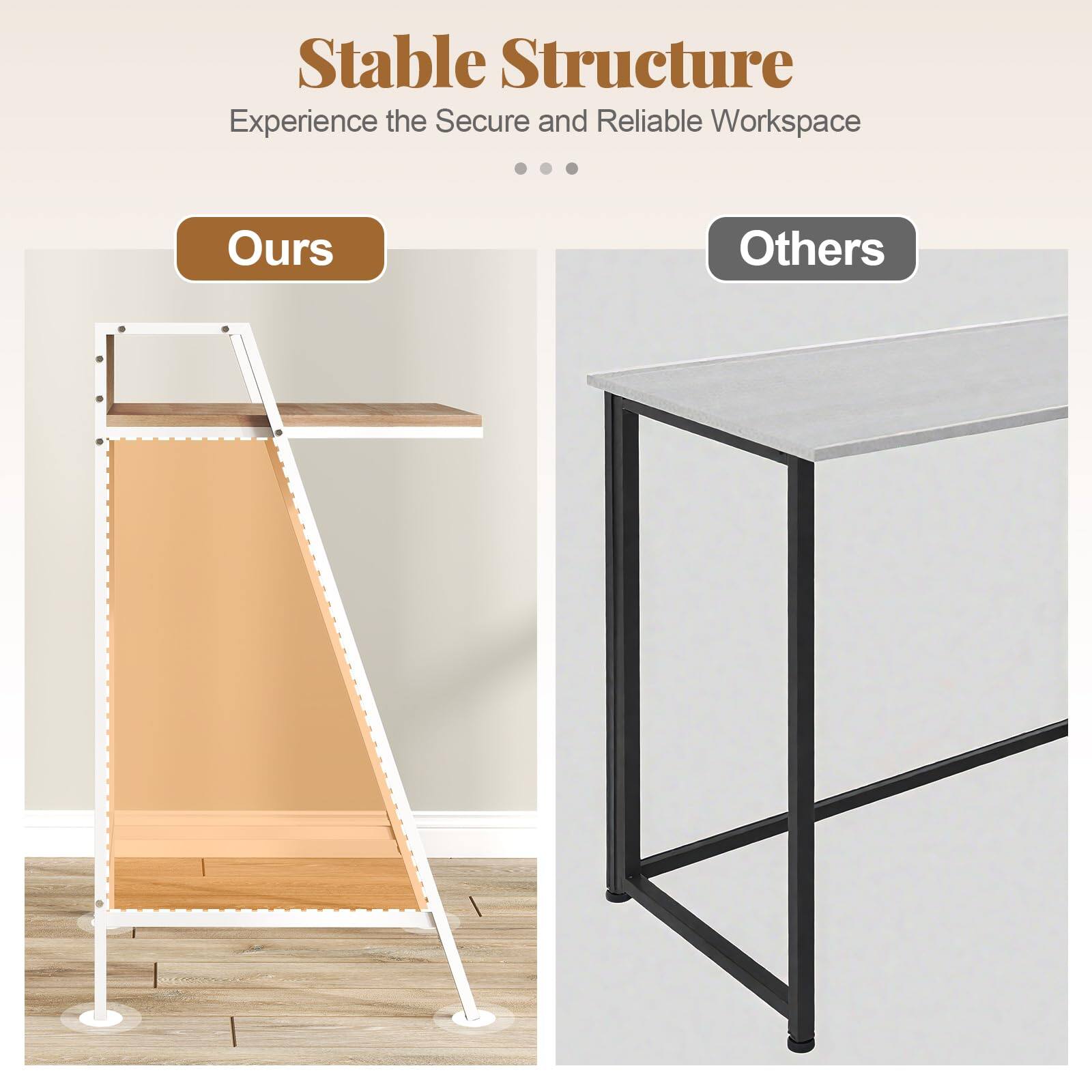 Stable Structure  
Experience the Secure and Reliable Workspace  

Ours  
Others