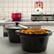 Alt View 2. MegaChef - MegaChef Triple 2.5 Quart Slow Cooker and Buffet Server in Brushed Silver and Black Finish - Silver.