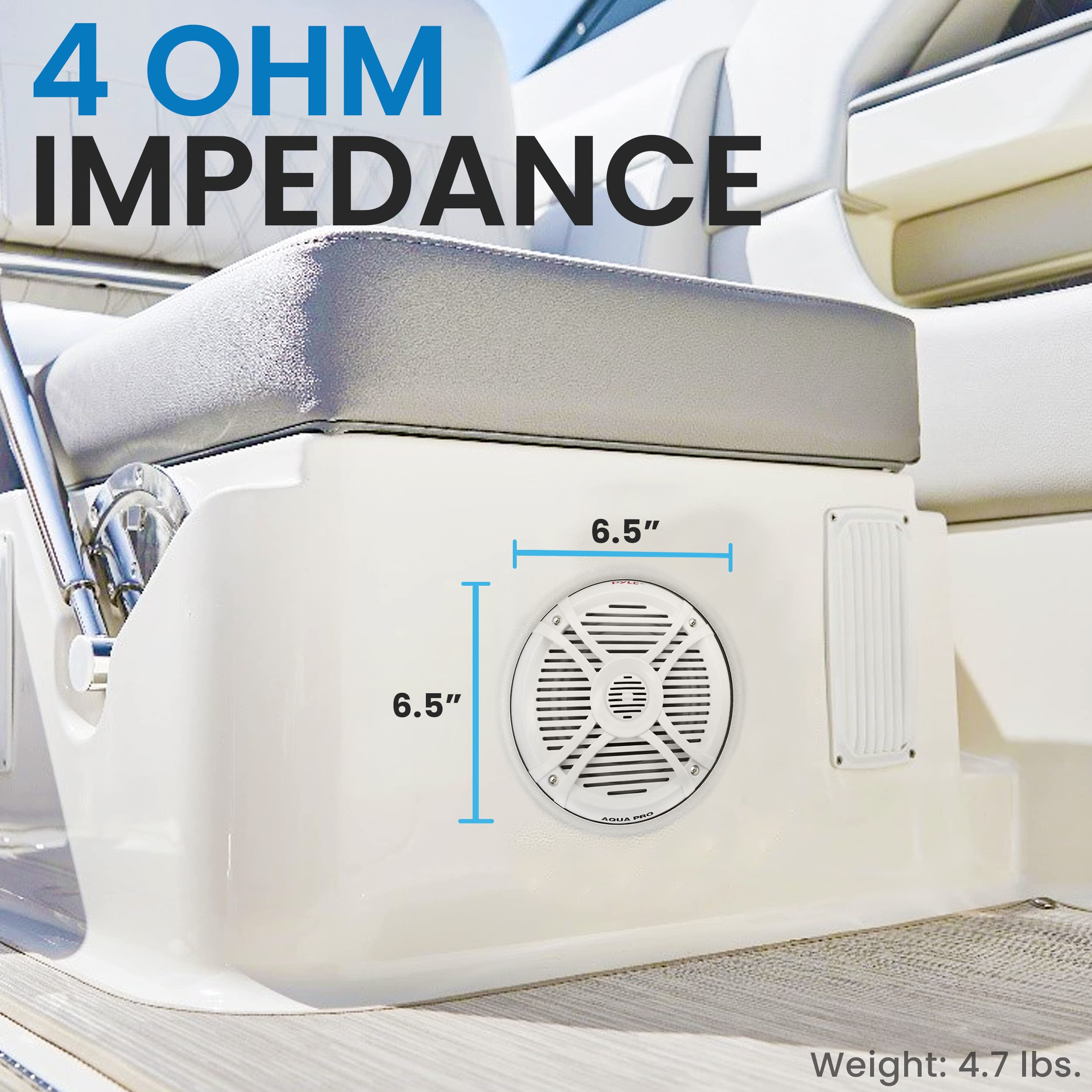 4 OHM IMPEDANCE  
6.5"  
6.5"  
Weight: 4.7 lbs.