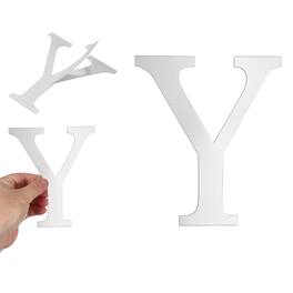 Unique Bargains - 3D Alphabet Mirror Wall Sticker, 8" Acrylic Letter Y Self-Adhesive Home Decor for Living Room, Bedroom - Silver