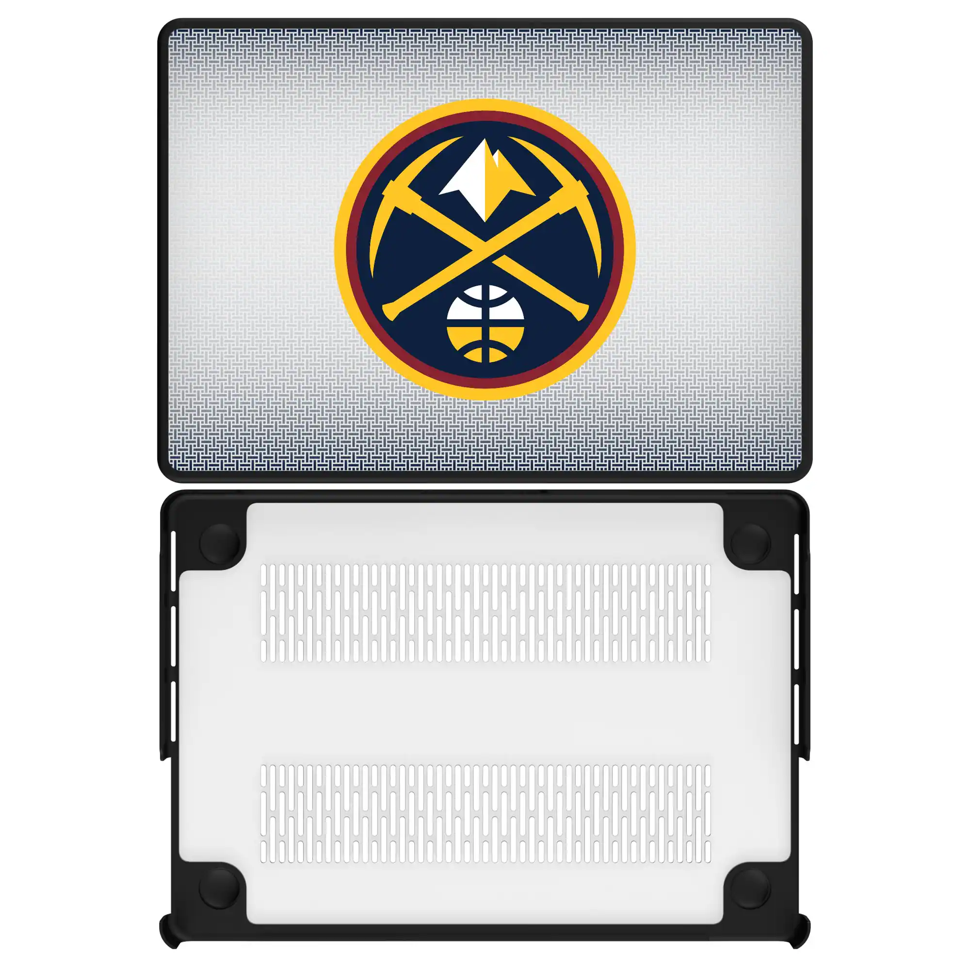 Front. Keyscaper - Denver Nuggets Linen MacBook Case - Multicolor.
