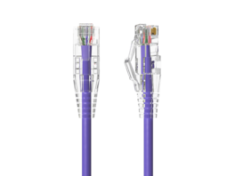 Cable Leader - Cat 6a Ethernet Cable, Slim 28 AWG Snagless RJ45 Patch, 10 Gbps for Router, Gaming Console, PC, Server Rack - Purple