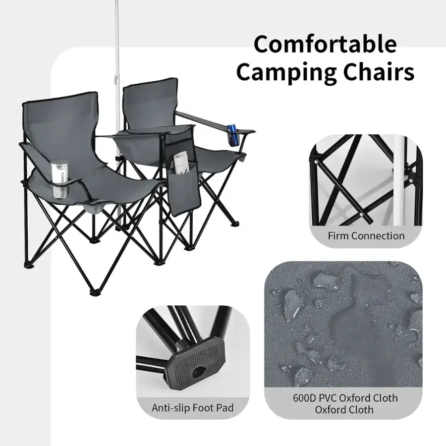 Comfortable Camping Chairs:

* Firm Connection
* Anti-slip Foot Pad
* 600D PVC Oxford Cloth
* Oxford Cloth