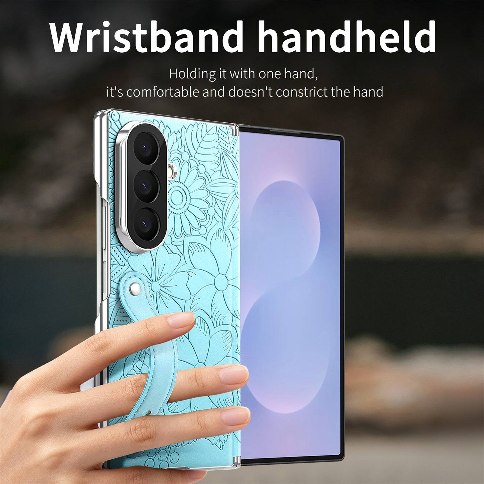 Wristband handheld  
Holding it with one hand, it's comfortable and doesn't constrict the hand