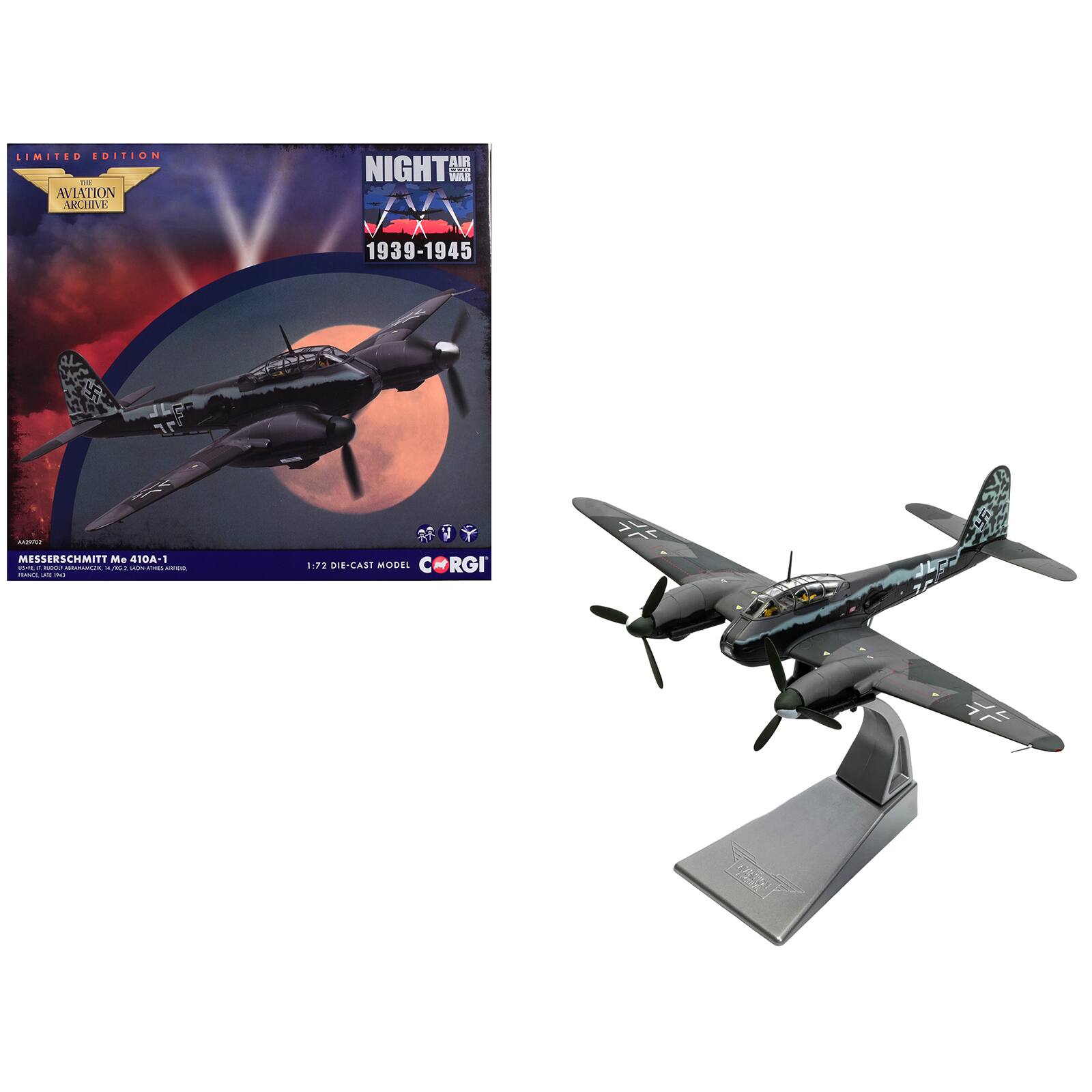 "Messerschmitt Me 410A-1 Aircraft "" Laon-Athies Airfield, France"" (1943) German Luftwaffe 1/72 Diecast Model Car by Corgi" price history on PriceWatchPro