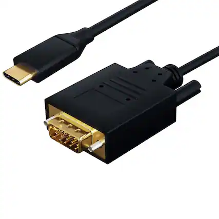 Front. Sanoxy - Sanoxy 10ft USB 3.1 Type C Male to VGA (1920x1200@60Hz) Male Cable, Black - Black.