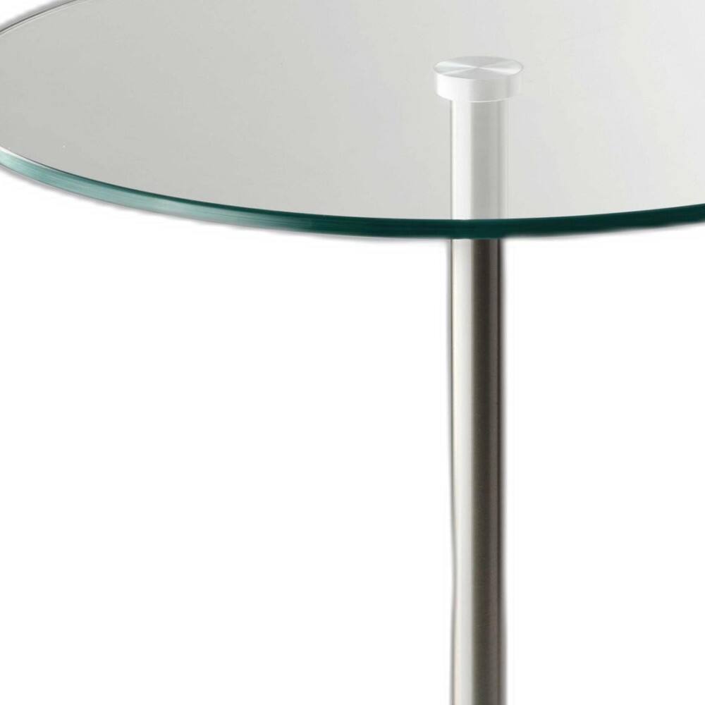 Alt View 1. Hivvago - Hivvago 21 Inch Glass Round End Table - Clear.