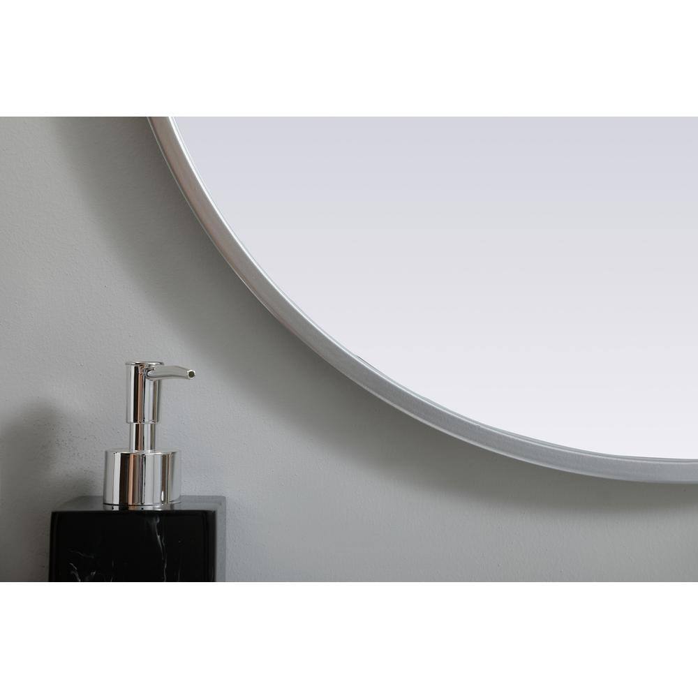Alt View 3. Elegant Decor - Metal Frame Oval Mirror 20x30 Inch in Silver - Silver.