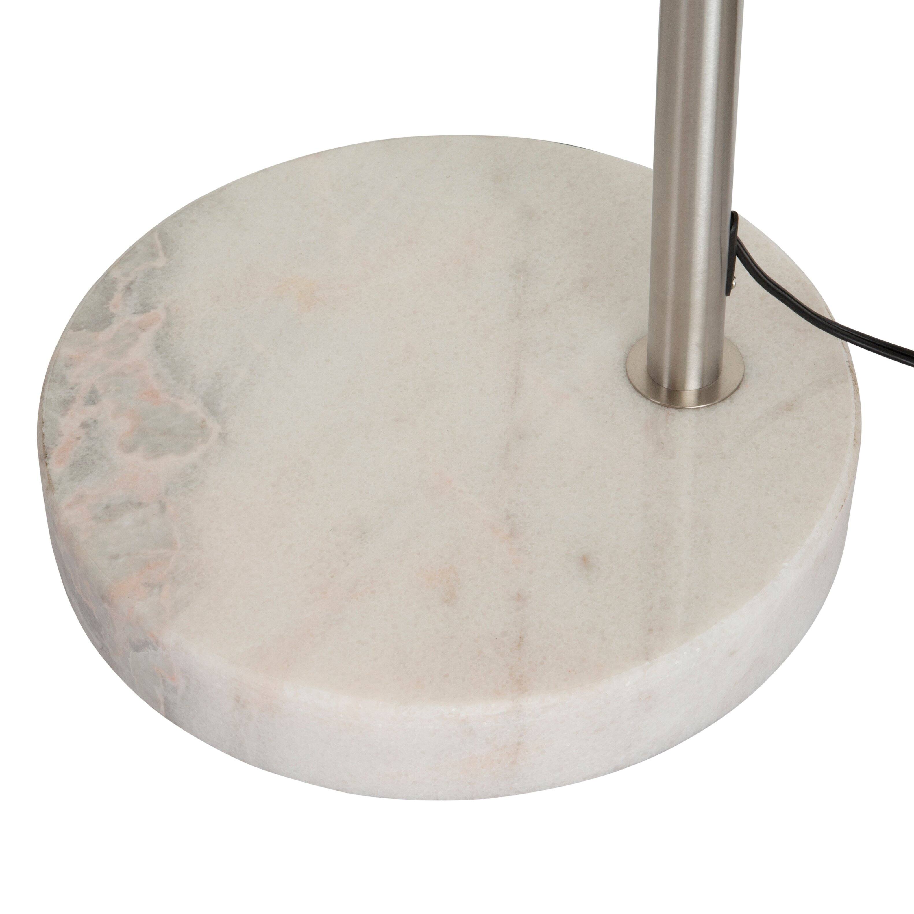 Alt View 4. FC Design - FC Design Modern 81" Tall Standing Adjustable Arched Floor Lamp with Double Drum Shade and Marble Base - Grey - Grey.