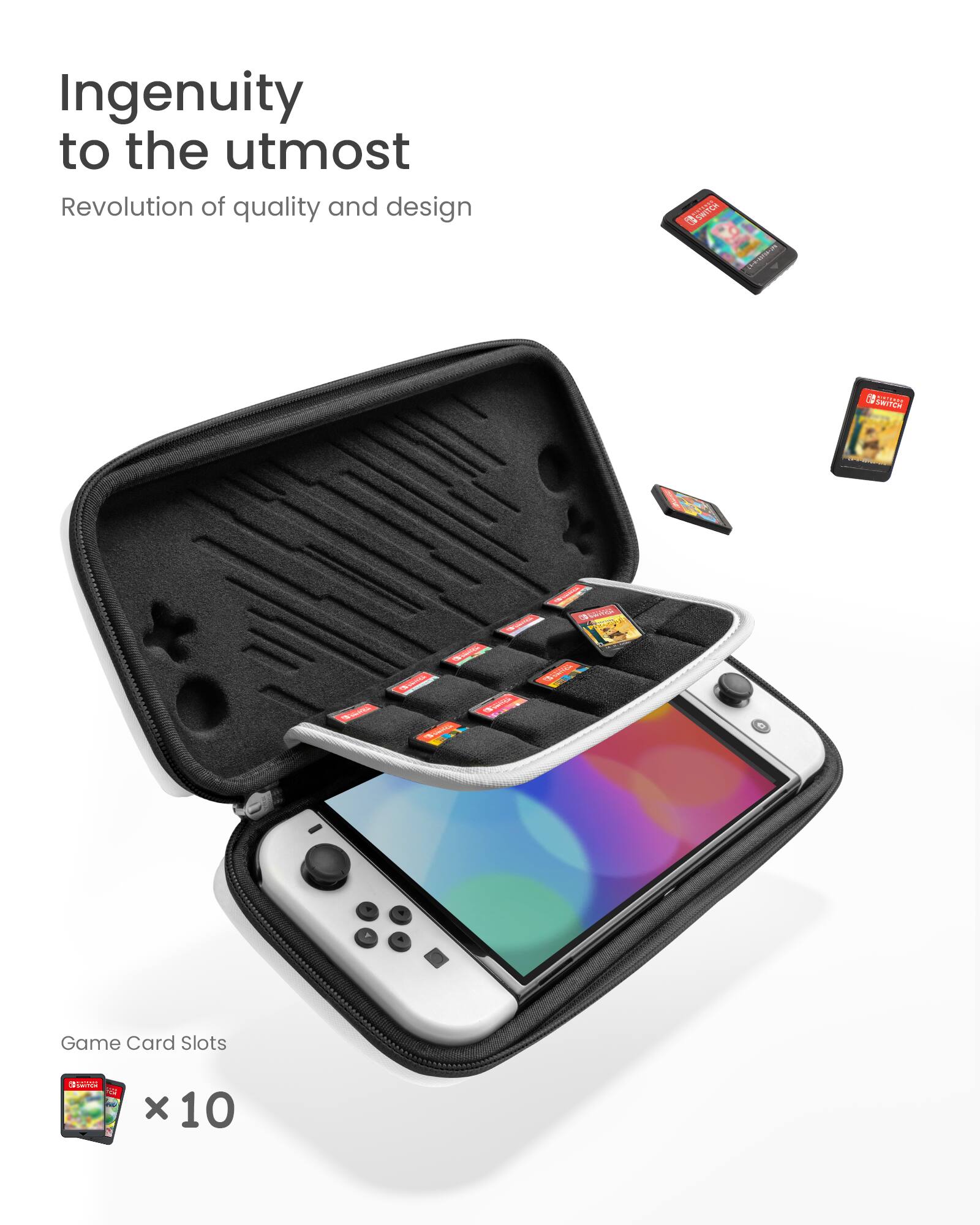 Ingenuity to the utmost: Revolution of quality and design. 10 Game Card Slots.