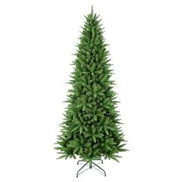 RYHNUYNE - 7FT Slim Artificial Christmas Tree With 1180 PE and PVC Tips and Hinged Branches, Metal Stand for Small Spaces - Green