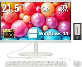 HP - 21.5" FHD All-in-One Desktop,Intel Celeron J4025,16GB RAM,128GB UFS+160GB Docking Station,Win 11 Pro - Cashmere White
