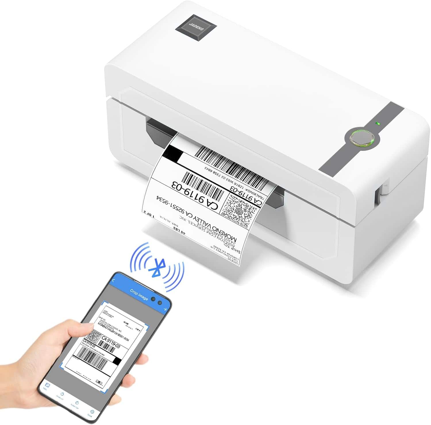 JADENS - Thermal Shipping Label Printer - White - Front_Zoom