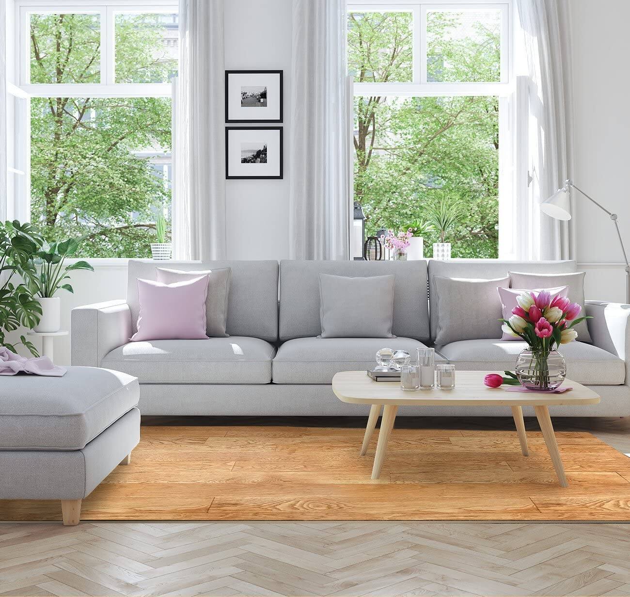 Alt View 1. Sorbus - Sorbus Interlocking Floor Mat Pine Wood Print 16 Pieces 12x12 - Pine.