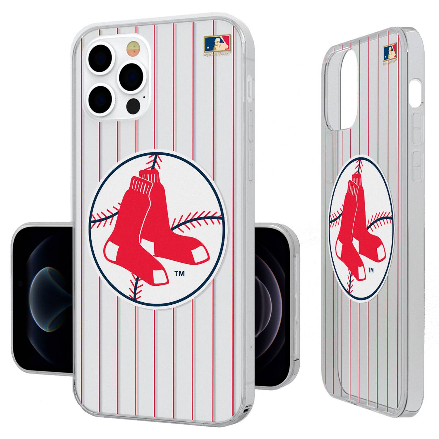 Alt View 3. Keyscaper - Cooperstown Pinstripe iPhone Clear Case - 13 Pro - Multicolor.