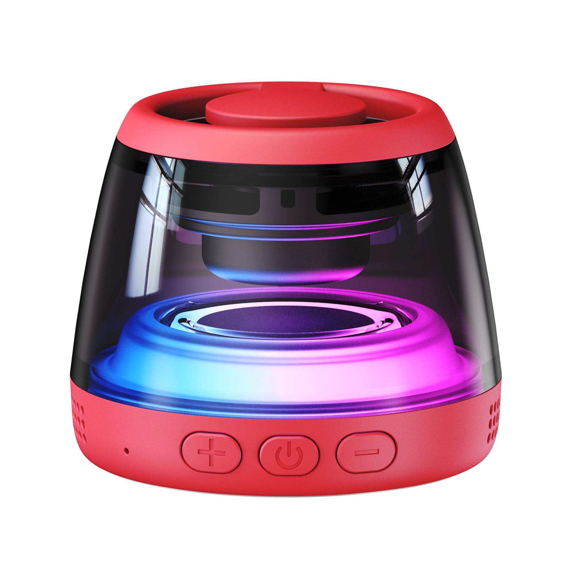 Front. YONWAY - Magnetic Bluetooth Speaker, RGB Mini Portable Cell Phone Stand with Lanyard and RGB Night Light for Home, Outdoors, Pool.