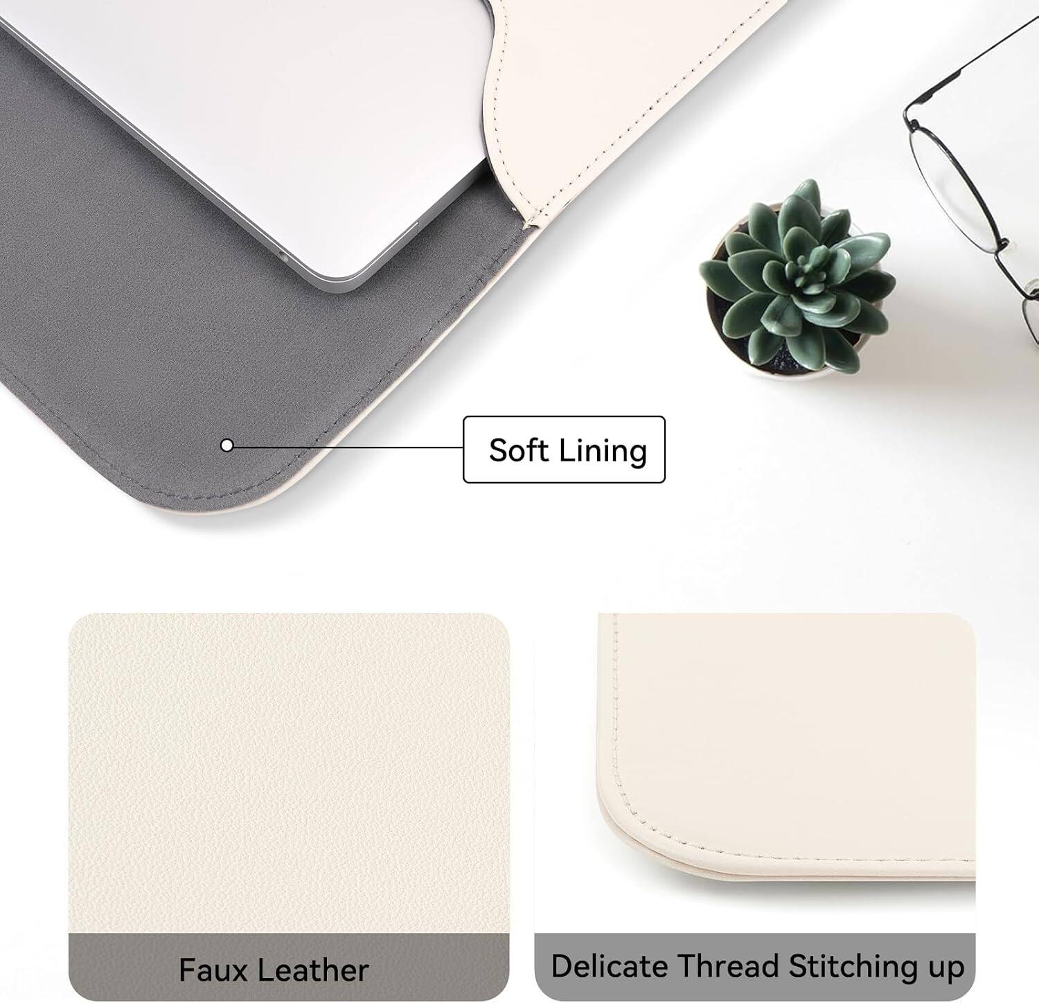 Soft Lining  
Faux Leather  
Delicate Thread Stitching
