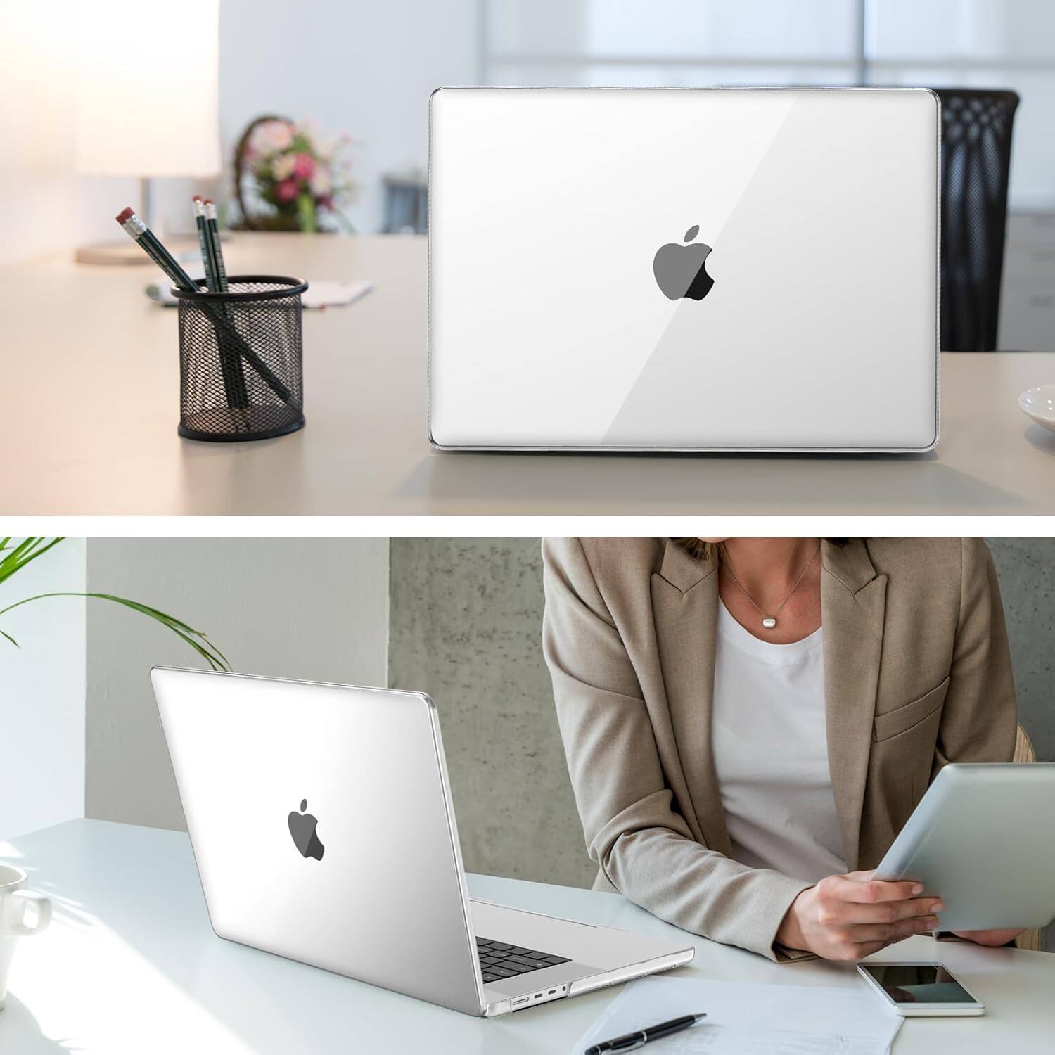 Alt View 3. Fintie - Hard Shell Case for MacBook Pro 16 Inch, A3428 A3429 A3403 A3186 A2991 A2780 A2485 (2022-2026 Release) Snap On Cover - Crystal Clear.