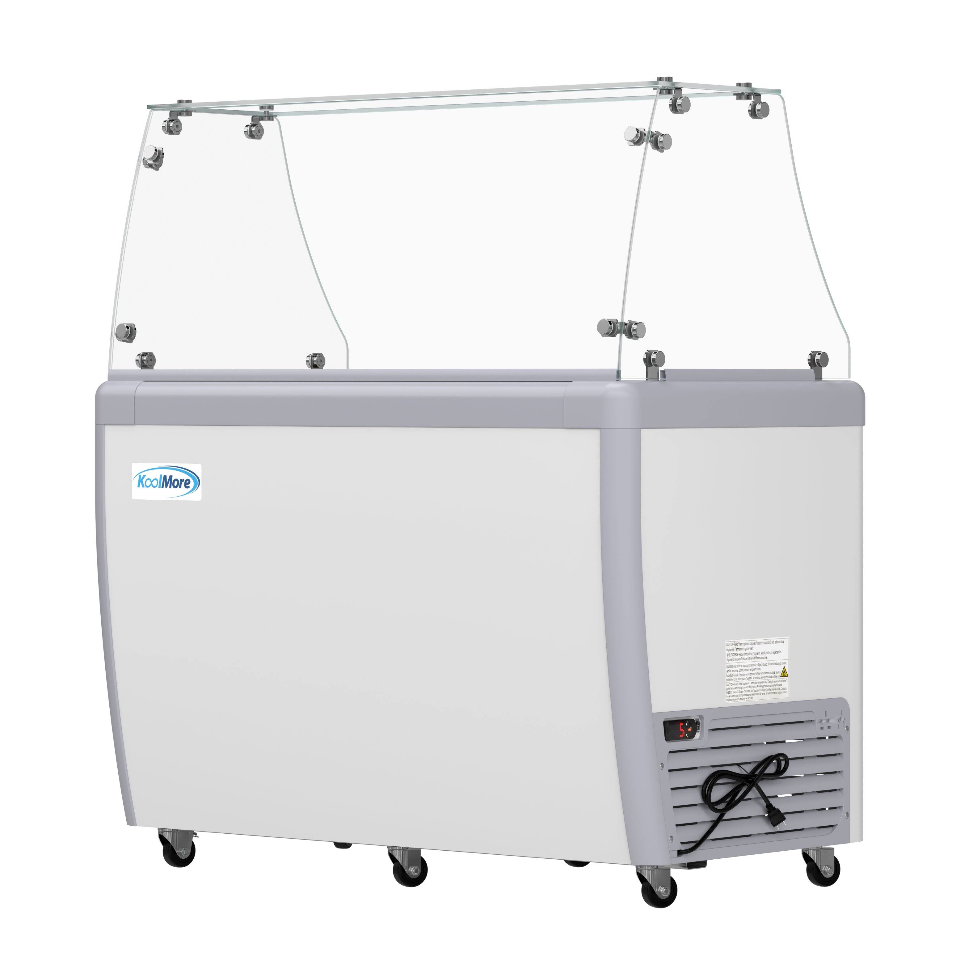 Alt View 1. Koolmore - 50 in. Gelato Dipping Cabinet Display Freezer with Sliding Glass Door and Sneeze Guard 13 cu. ft. KM-GDC-49SD-FG - White.