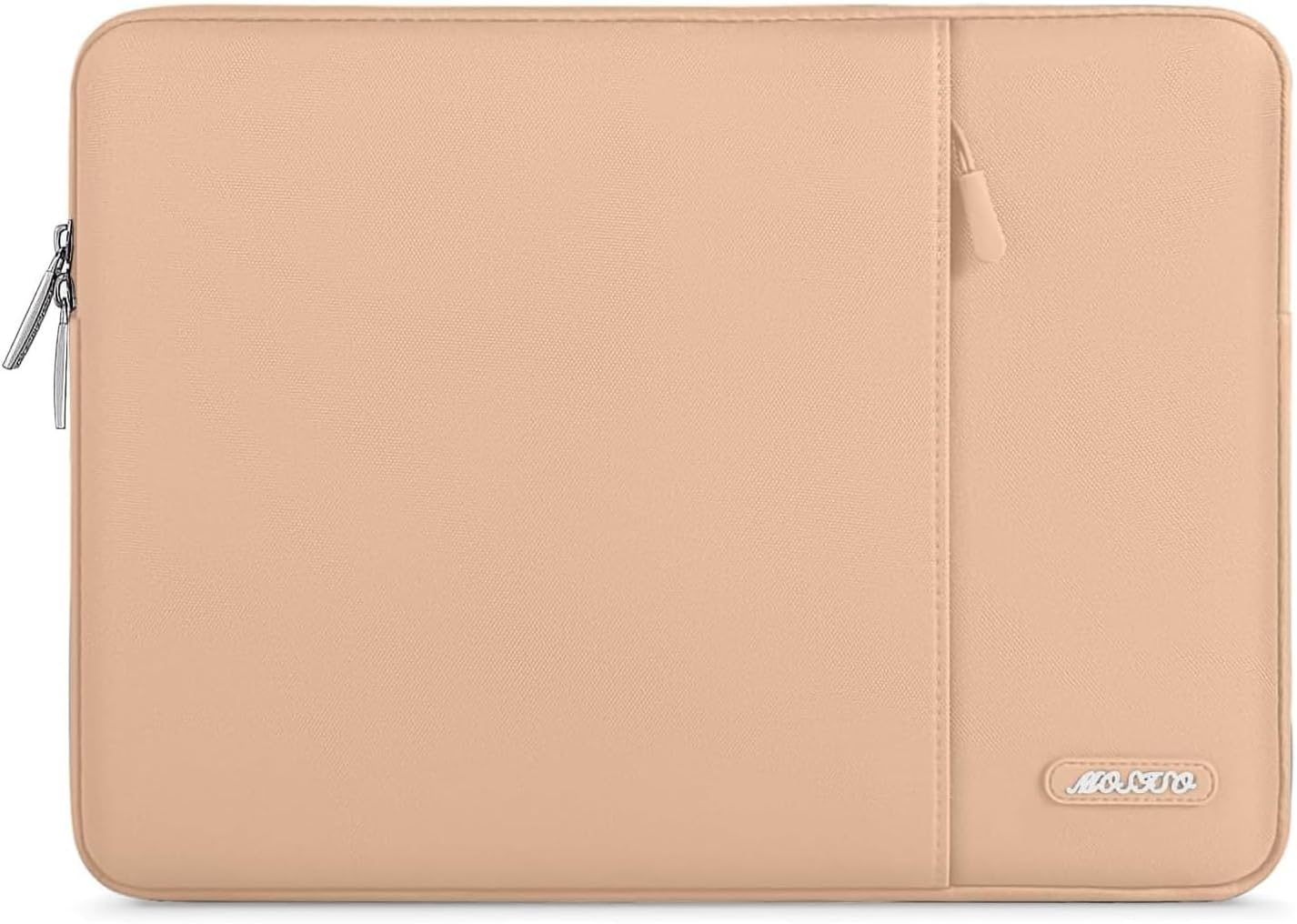 Angle. mosiso - Laptop Case 13-13.3 inch Laptop Sleeve Fit with MacBook Air/Pro 13/Pro 14  HP Dell ASUS Lenovo  Sleeve Bag with Pocket - Peach Fuzz.