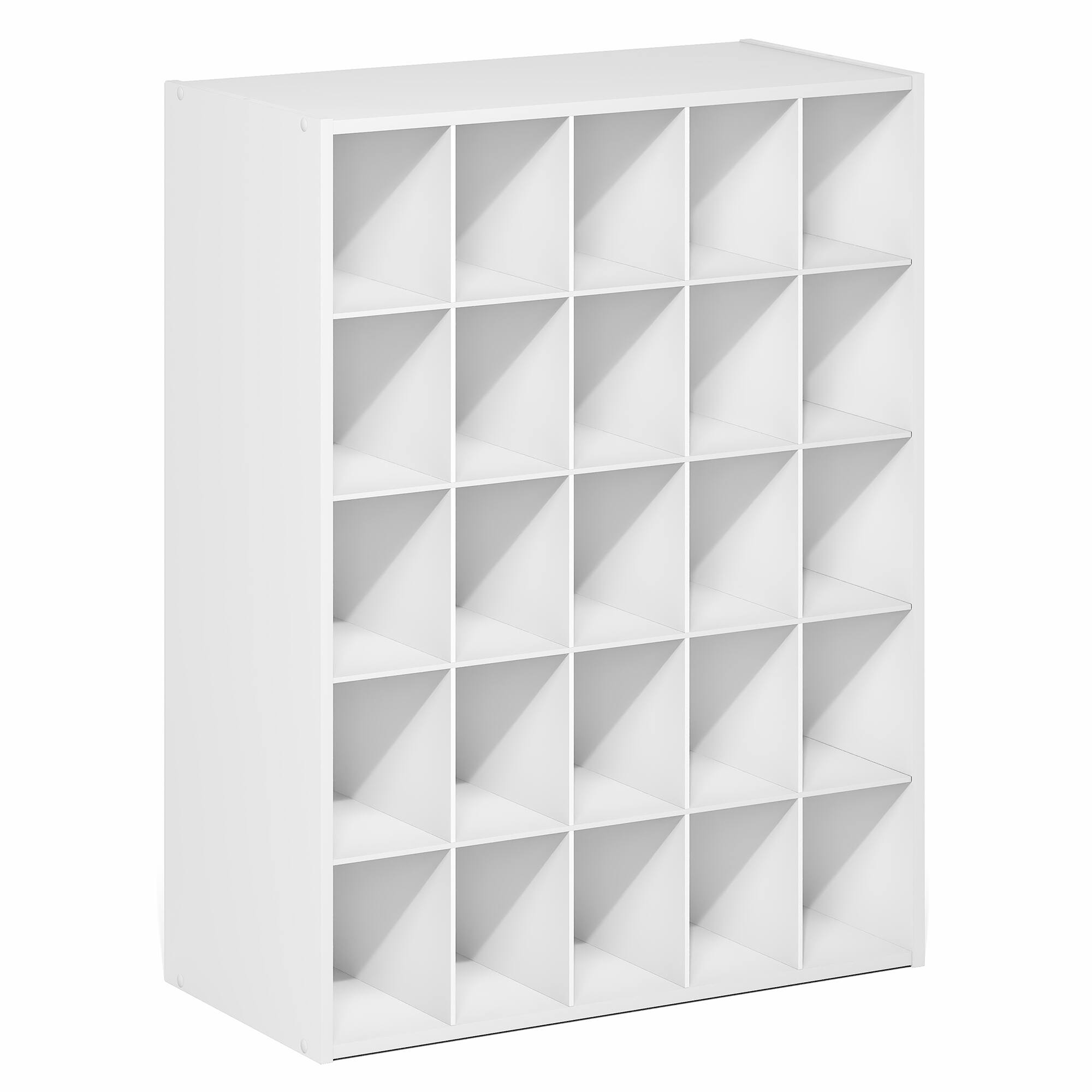Alt View 4. Furinno - FANO Shoe Rack, 25-Cube Shoe Organizer, Stackable Shoe Organizer, for Closet Entryway, Office, Garage - White.