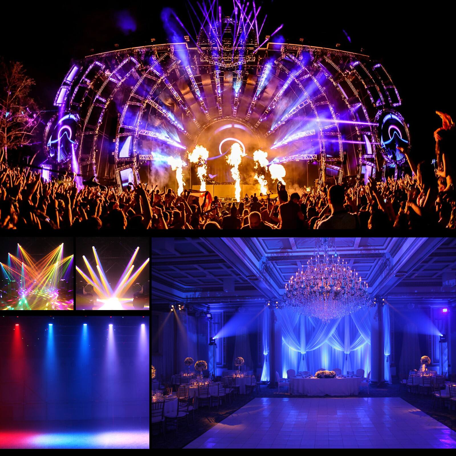 Alt View 8. Topteng - 2 Packs 70W RGBW Moving Head Stage Light - DMX512/Sound/Auto/Master-Slave Control,540° Pan&270° Tilt for DJ/Disco/Party.