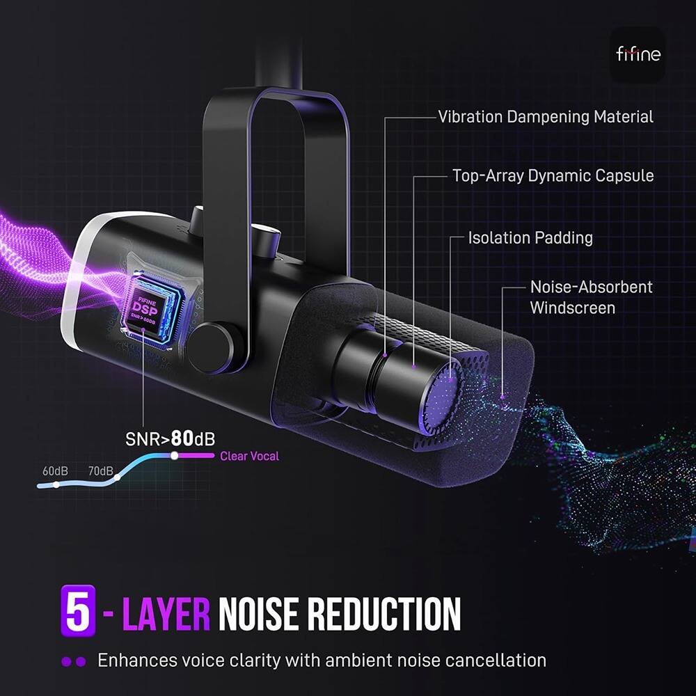 Left. MOSZAR LLC - USB Gaming Microphone – RGB Dynamic Mic with Mute & Boom Arm for PC/Streaming.