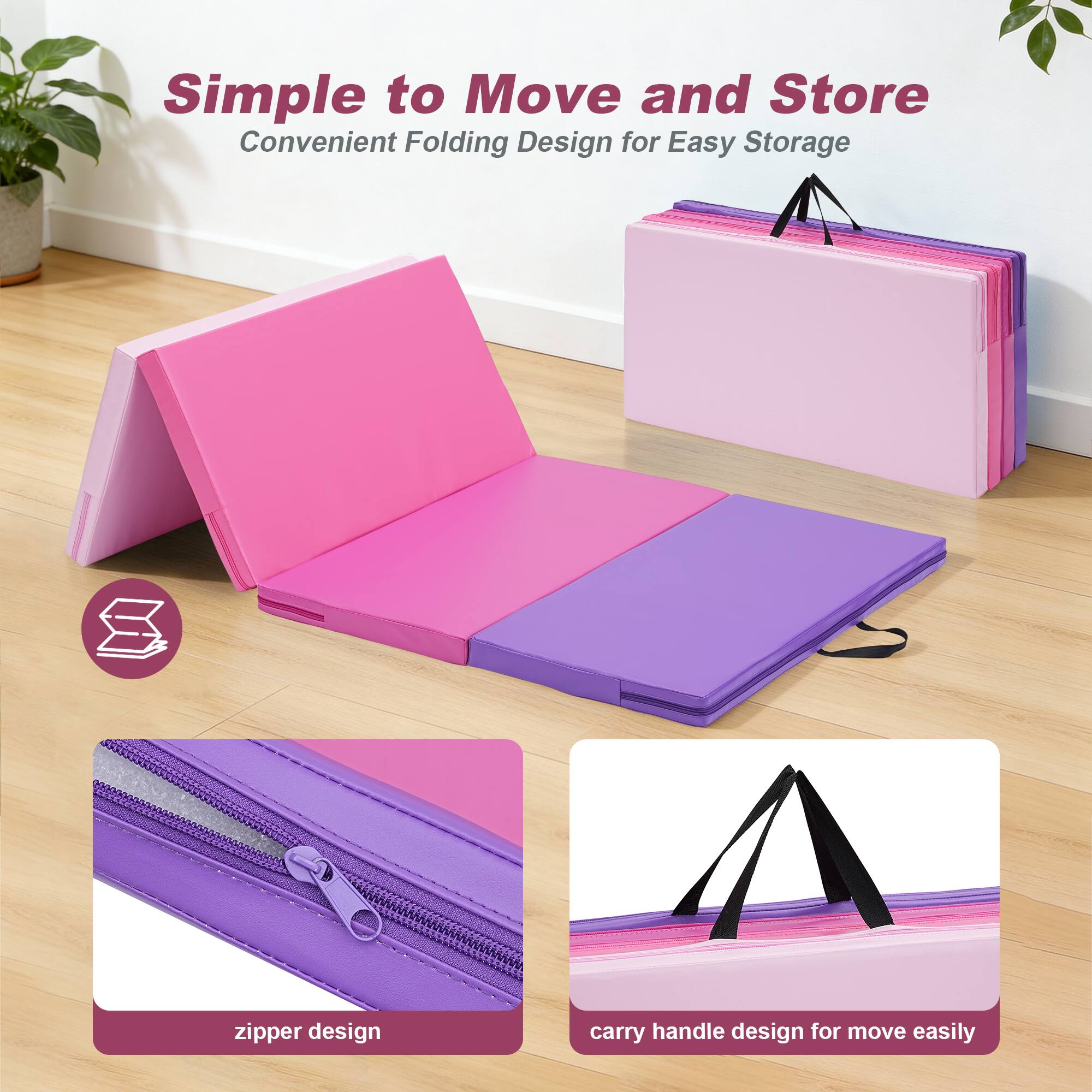 Simple to Move and Store  
Convenient Folding Design for Easy Storage  

zipper design  
carry handle design for move easily