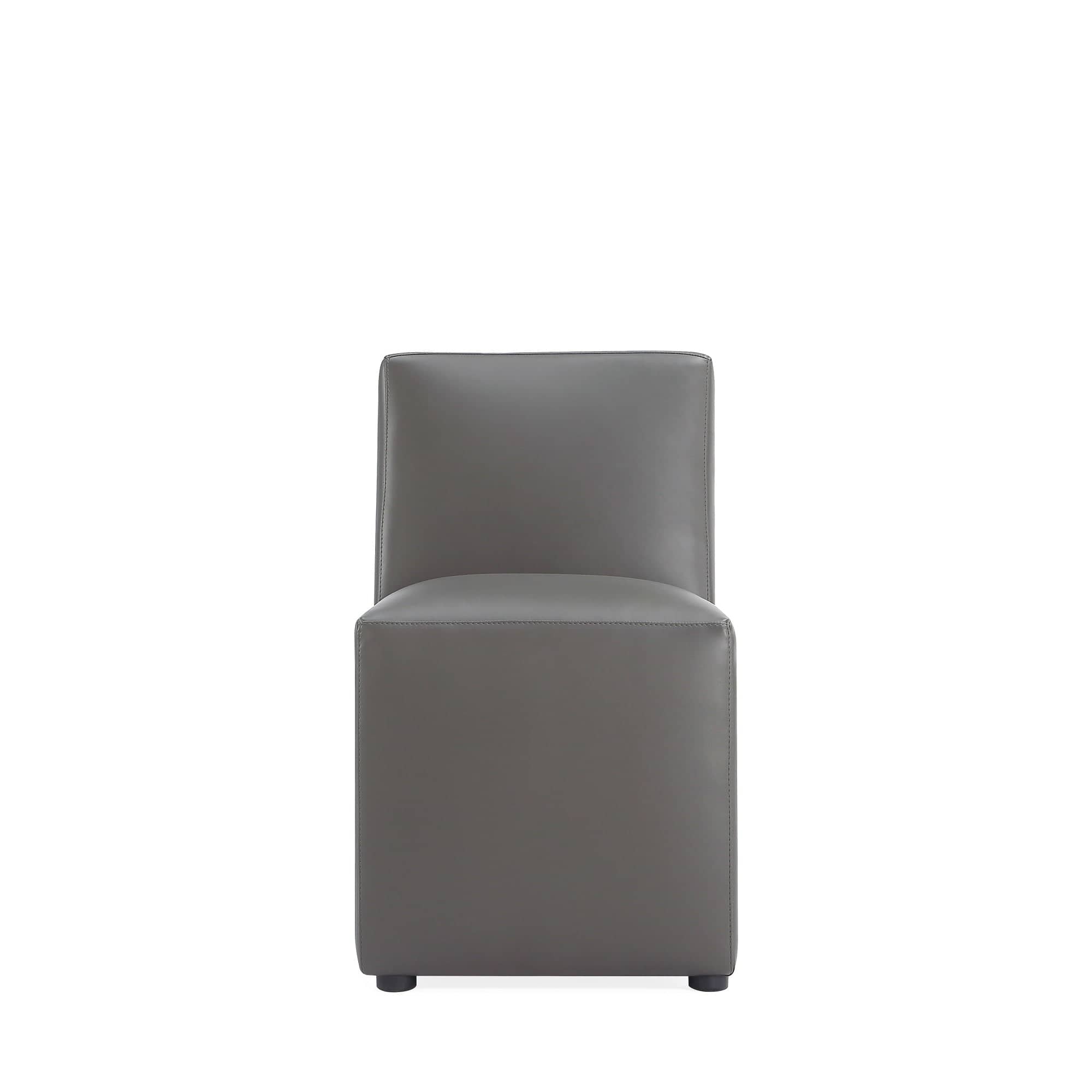 Manhattan Comfort - Anna Square Modern Vegan Leather Dining Chair - Graphite