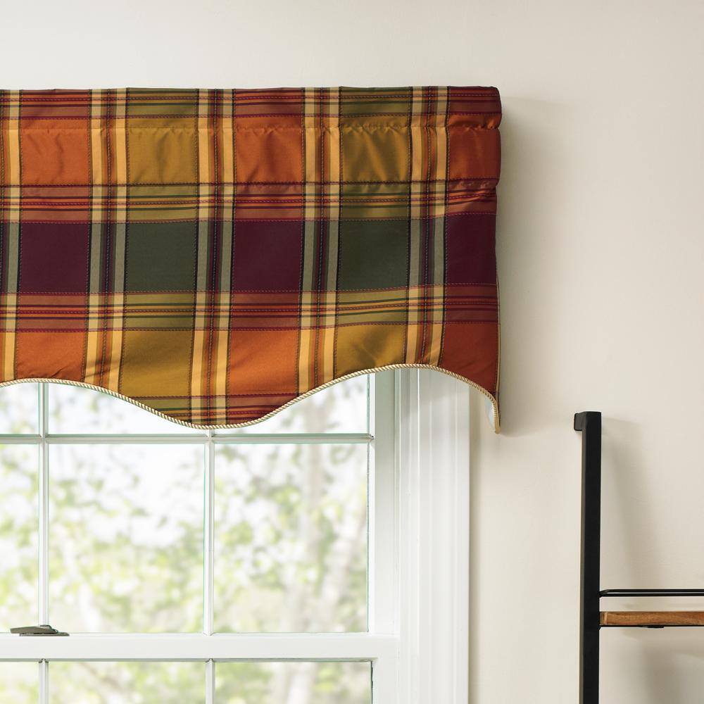 Left. Ellis Curtain - Ellis Curtain Boroughs Plaid Duchess 3" Rod Pocket Filler ValanceS for Windows 50" x 15" Plum - Plum.
