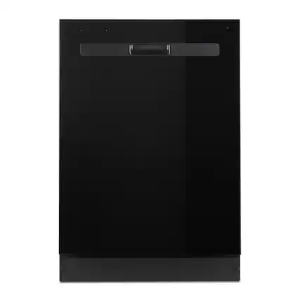 Front. Whirlpool - Whirlpool - Quiet Dishwasher with Boost Cycle and Pocket Handle - Black - Black.