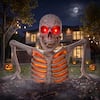 Front. Joyfy - 39.6'' Halloween Animatronics Decorations, Giant Groundbreaker Skeleton Props with IR Sensor & Timer for Outdoor Decor - White.
