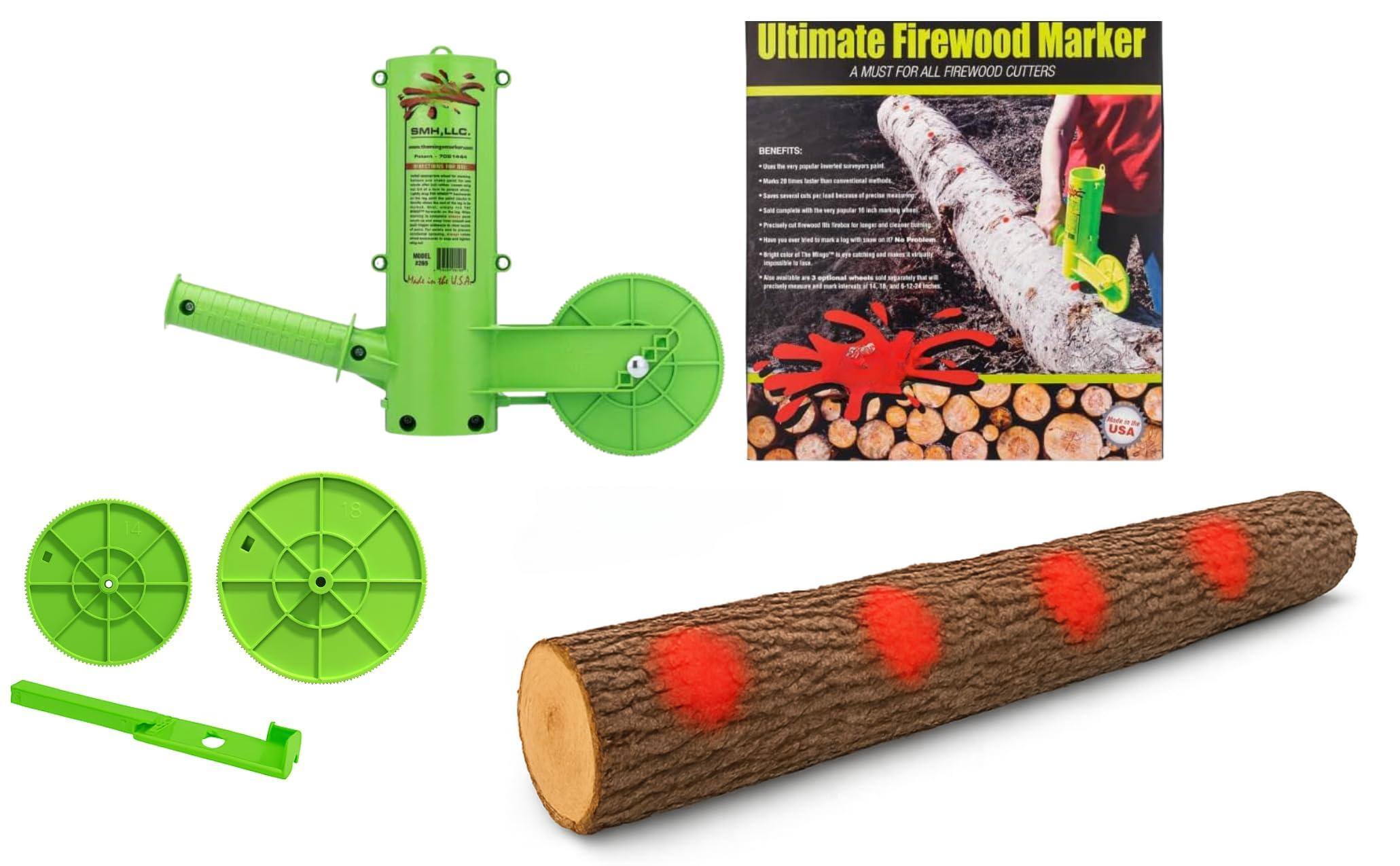 Ultimate Firewood Marker
A MUST FOR ALL FIREWOOD CUTTERS
BENEFITS:
- Makes 28 inches of marker in conventional methods.
- Saves time with the very easy to use marker.
- Saves space with the very easy to use marker.
- Precisely marks the wood for larger and smaller diameters.
- Makes your wood look great for sale or for your own use.
- Easy to use and store.
- Available in a variety of colors.
- Made in the USA.
SMH, LLC
Phone: 704-864-4444
Email: info@smhllc.com
Website: www.smhllc.com
MODEL: 2800
Made in the USA