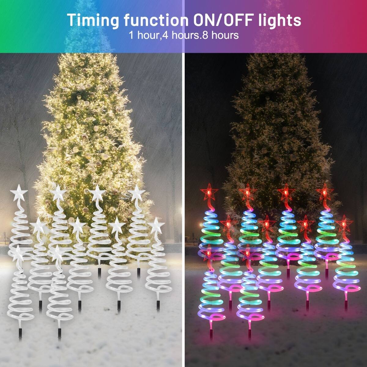 Timing function ON/OFF lights  
1 hour, 4 hours, 8 hours