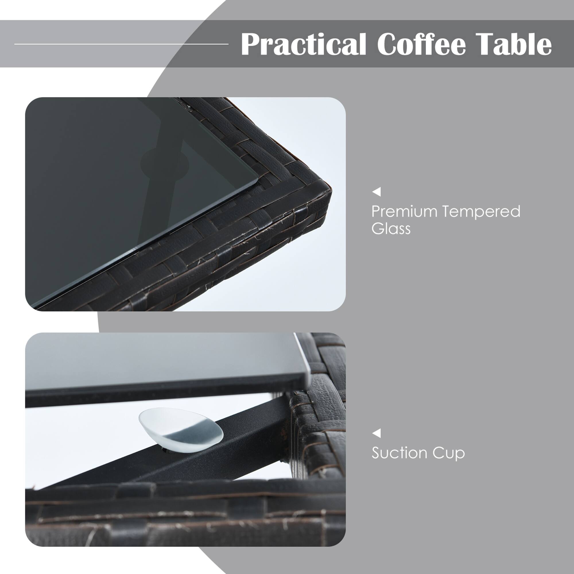 Practical Coffee Table

Premium Tempered Glass

Suction Cup