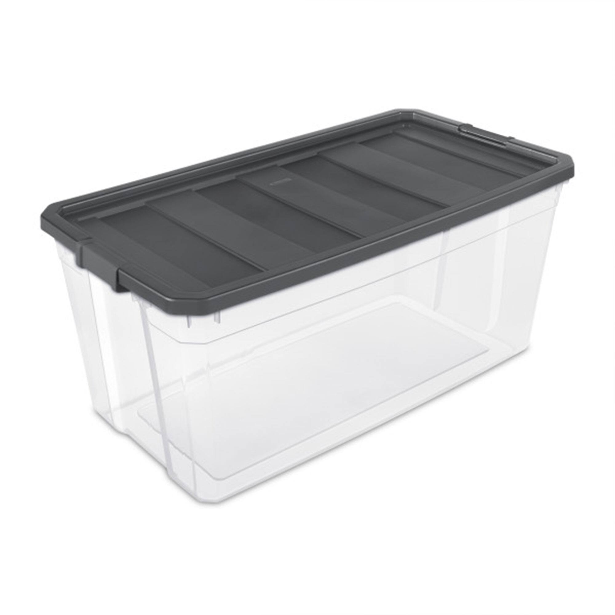 Alt View 1. Sterilite - Sterilite 200 Quart Clear Stackable Latching Storage Box Container, Grey, 6 Pack.