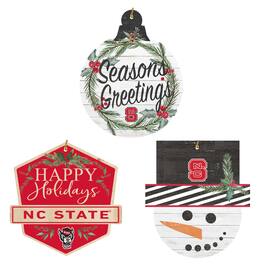 Jardine - NC State Wolfpack Ornament Bundle - White