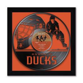 Sporticulture - Anaheim Ducks 13" x 13" Framed Vinyl Record Art Print - Orange